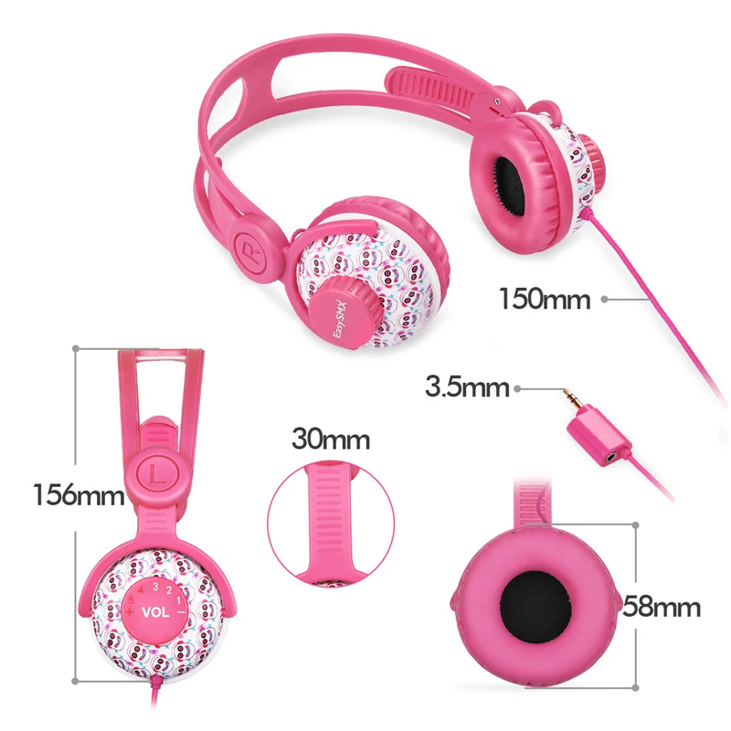 EasySMX Headphones Kids Headset Headphones 80 85dB Child Safe Volume Music Headset for Xiaomi iPhone iPad Smartphones Best Gifts
