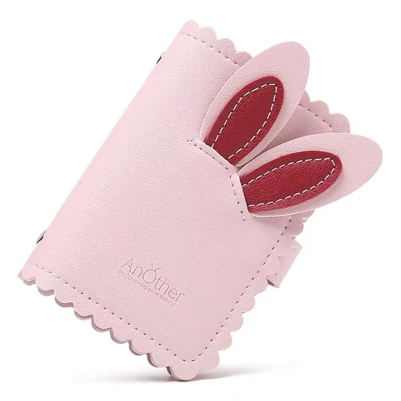 1 шт. PU 26 бит Kawaii чехол для карты кролика кредитный банк идентификатор автомобиля держатель карточки IC кошелек сумка для женские канцелярские принадлежности подарок на день рождения для девочек - Цвет: pink ears