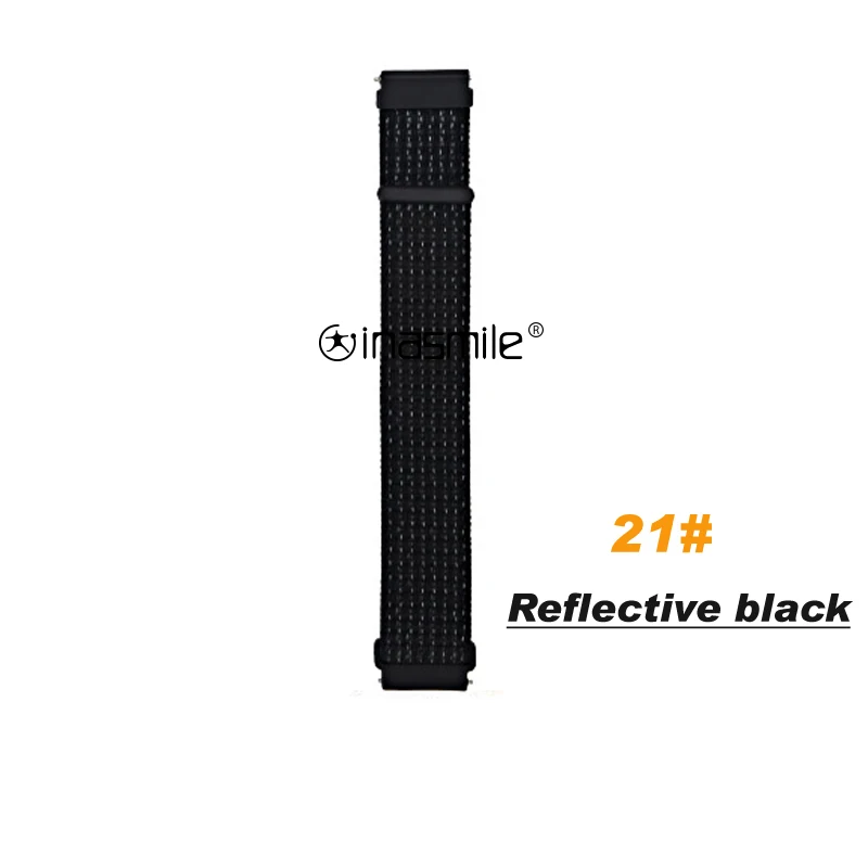 Отличный браслет на лямках для Xiaomi Amazfit Bip Sport Band correa для huawei Watch GT Honor Magic Huami Amazfit Pace Stratos 2 - Цвет: 21.reflective black