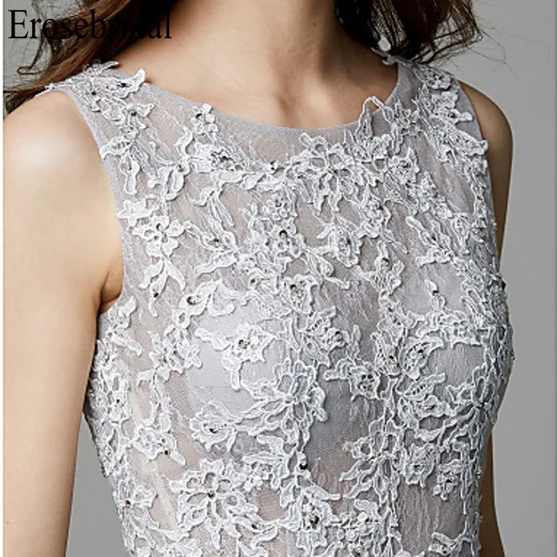 Erosebridal серое Длинное Элегантное Вечернее платье кружевные вечерние платья для женщин с v-образным вырезом сзади элегантные платья для вечеринки вечернее