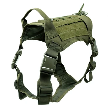 

Harness with Detachable Molle Pouches Outdoor Training Handle Service Dog Vest and Water Bottle Carrier Bag Outdoor