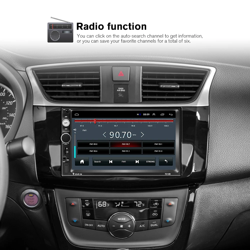 AMPrime 7'' Android 2 Din Car Multimedia Player Universal GPS Wifi Car Radio Touch Screen Stereo Au