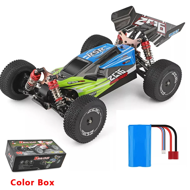 Wltoys 144001 1/14 2,4 г р/у Багги 4WD высокое Скорость гоночный автомобиль RC модели автомобилей до 60 км/ч Радиоуправляемый гоночный автомобиль 550 мотор RC внедорожного автомобиля РТР дистанционного управления - Цвет: Green 1Battery Box