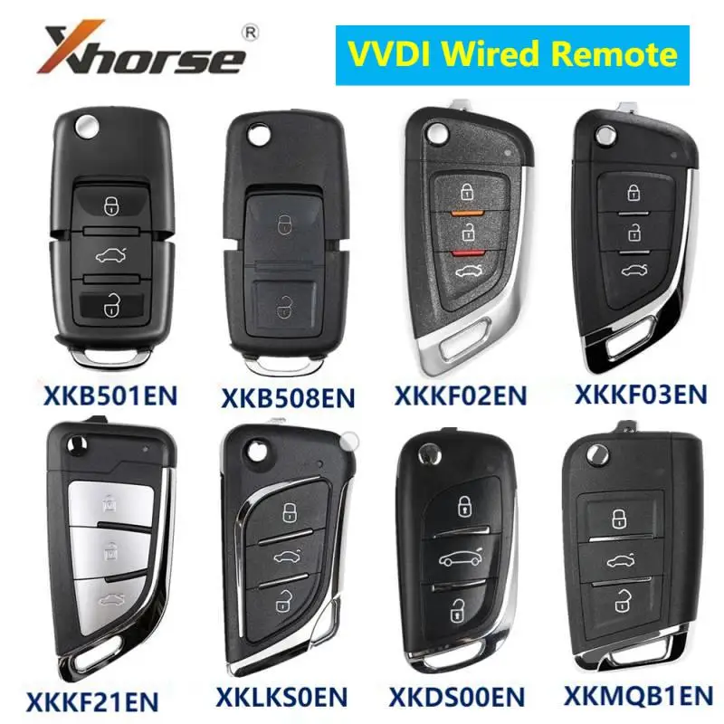 

XNRKEY 3 Buttons For Xhorse VVDI Wire Remote Control Car Key XKB501EN XKB508EN XKKF02EN XKKF03EN XKKF21EN VVDI Universal Remote