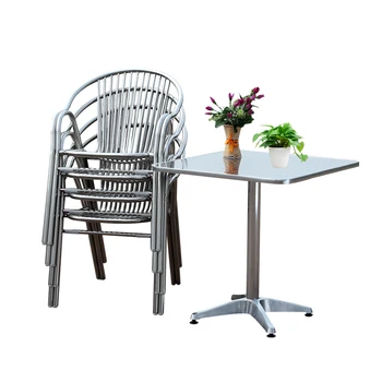 

Aluminium chair simple outdoor chair single leisure back stool economical household stainless steel folding table and chair