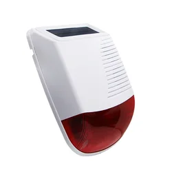 MULO Wireless Outdoor Solar Sound & Light Alarm Motion Sensor Powered strobe Siren DC 3.7V as alarm host for Home Shop Garage