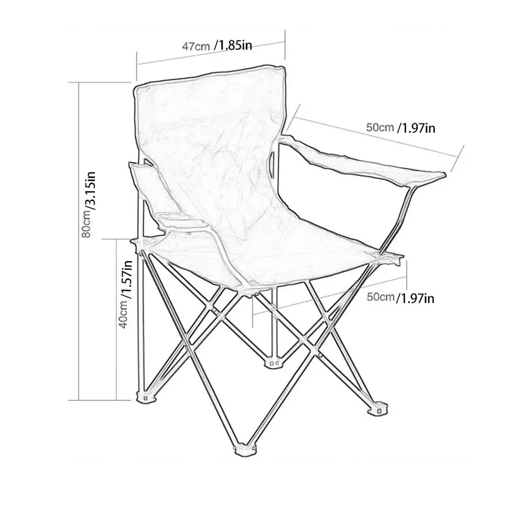 Canvas Plus Steel Engineering Design Leather With Armrests Outdoor Conjoined Chair Folding Chair Beach Chair Fishing Chair