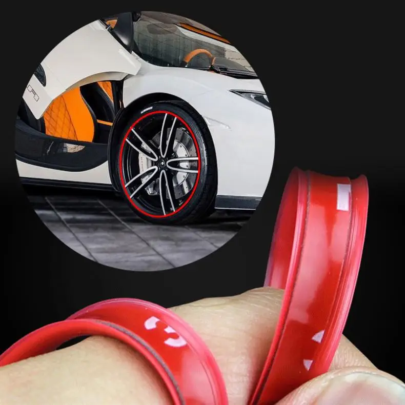 8 м ПВХ колеса автомобиля протектор ступицы стикер обод защита резиновая полоса против скобления Авто декоративный Стайлинг автомобиля для 13~ 22 дюймов шины