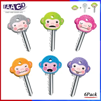 

6Pcs/Set Cartoon Cute Monkey Key Caps PVC Soft Glue Identifier Key Shell Keyways