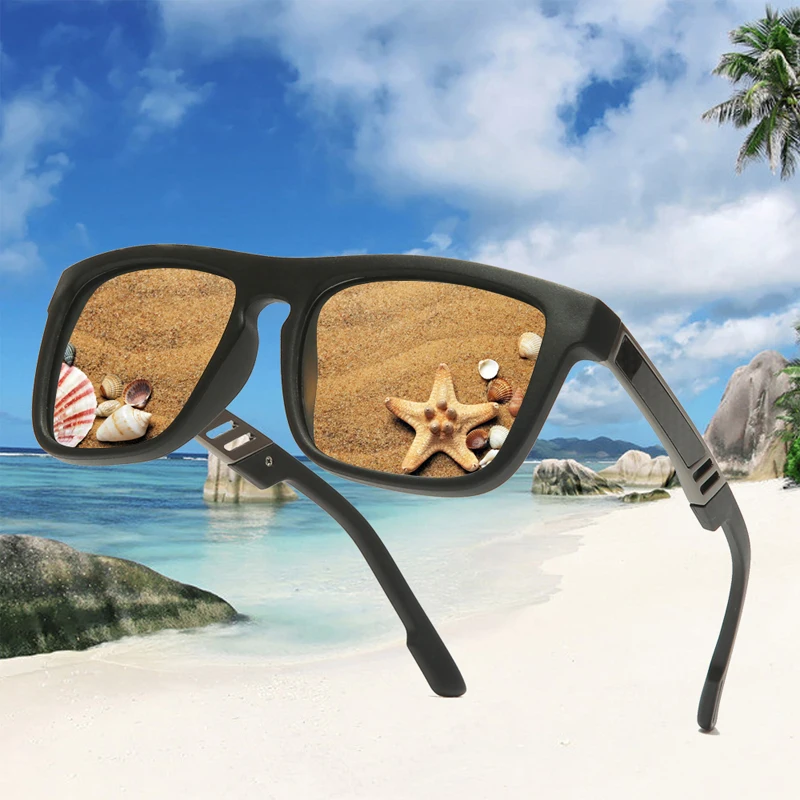 Tr90 Polaroid Sunglasses Square Flexible Driving Rubber Sun Glasses Famous Brand Men Polarized Sunglases for Women | Аксессуары для