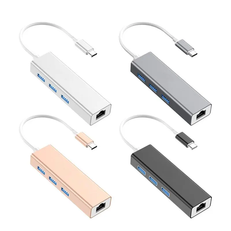 Type C-USB 3,0 концентратор RJ45 Ethernet Lan Сетевой адаптер для ноутбуков MacBook Pro
