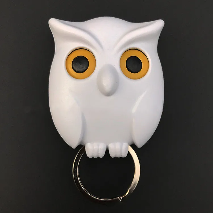 Key Hook Hanging tool Black White Brown Owl Keychain Magnetic Wall Key Holder 