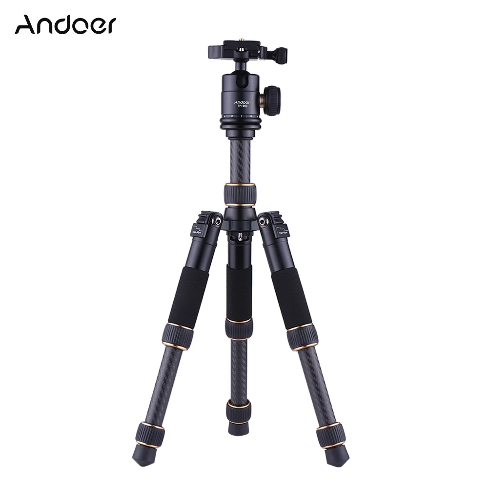

Andoer TP166C Portable Lightweight Carbon Fiber Table Mini Tripod with Ball Head Kit for Canon Nikon Sony Camera