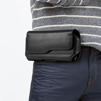 

Casual Handbag Phone Pouch Hanging Waist Bag Black Classic Belt Clip Pouch Case For Samsung for Huawei Mobile Belt Small Purse
