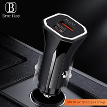 2 Ports QC USB PD Car Charger QC 3.0 20W Fast Charging For iPhone 12 11 Huawei Xiaomi Samsung Mobile Phone Charge Adapter in Car