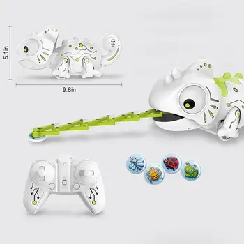 

RC Robot Dinosaur Toys 2.4CHz Remote Control Electronic Animal Model Toy Chameleon Pet Changeable Light RC Robot Dinosaur Toys