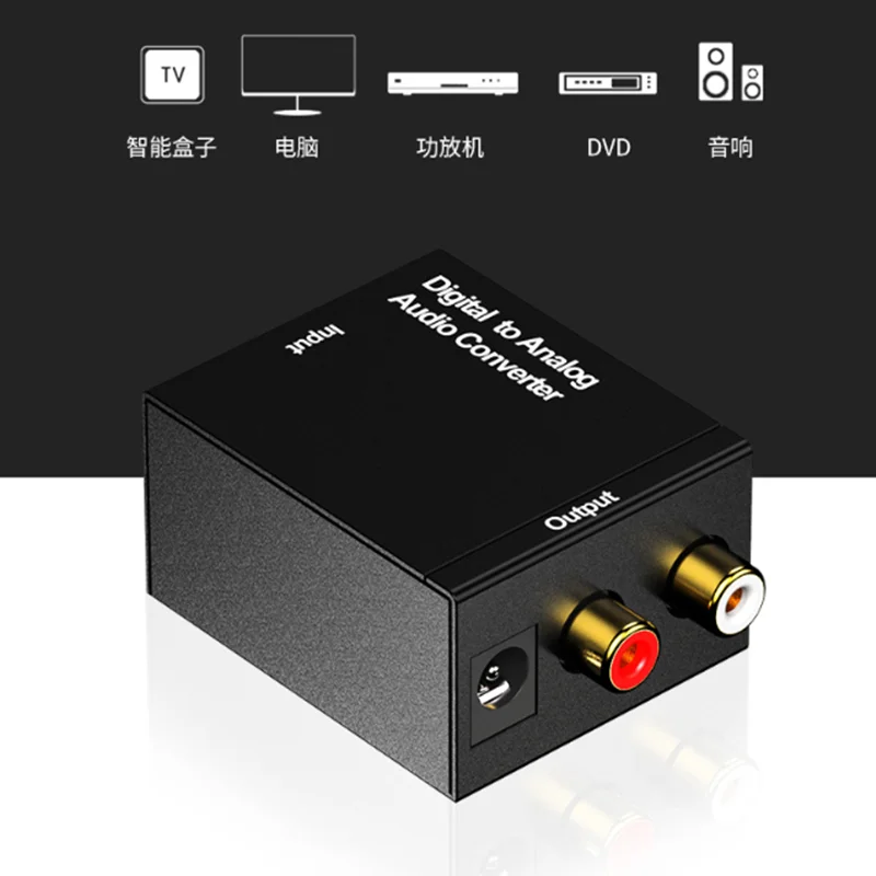 Оптический цифровой стерео аудио SPDIF Toslink коаксиальный в аналоговый конвертер DAC