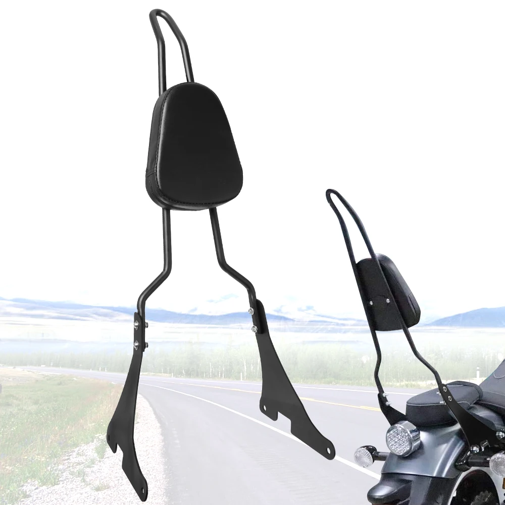 Motorcycle Detachable Passenger Backrest Sissy Bar Pad Cunshion Black