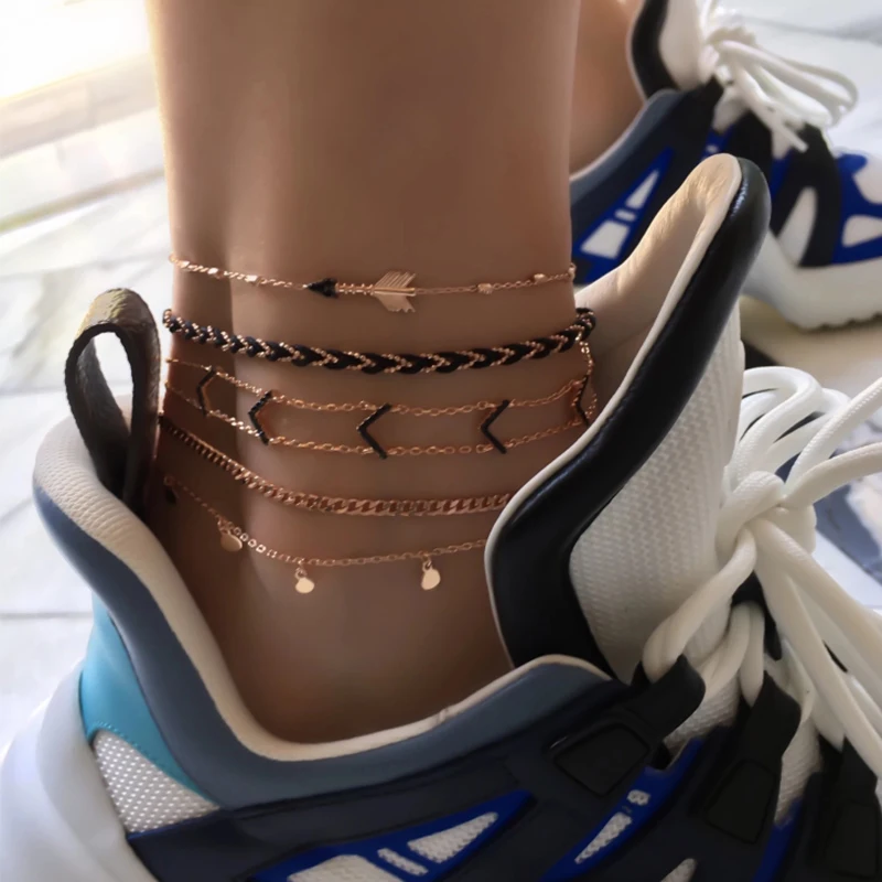 Tocona Layered Vintage Arrows Anklet Women Boho Female Anklets Beach Bracelet On the leg Jewelry Chain Beaded Fashion 8851 Tocona Layered Vintage Arrows Anklet Women Boho Female Anklets Beach Bracelet On the leg Jewelry Chain Beaded Fashion 8851