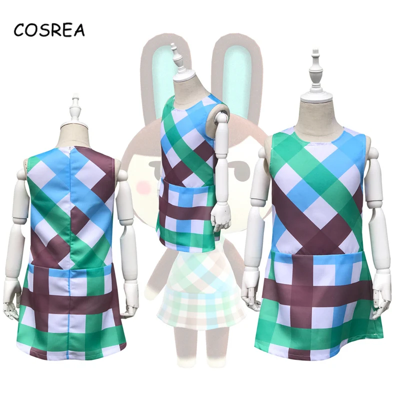 Anime Animal Crossing Cosplay Stage Performance Costume Kids Girls Striped Shirt Top Halloween Carnival Party Children Summer Anime Animal Crossing Cosplay Stage Performance Costume Kids Girls Striped Shirt Top Halloween Carnival Party Children Summer