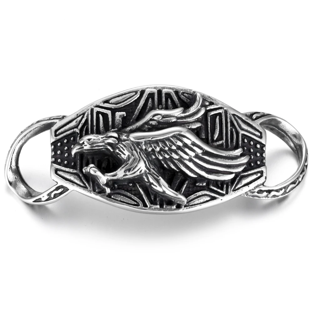 

Punk Stainless Steel Eagle Connector Curved 1/1 Loop Hole 10*3mm for DIY Bracelet Connect Parts Findings Jewelry Making Supplies