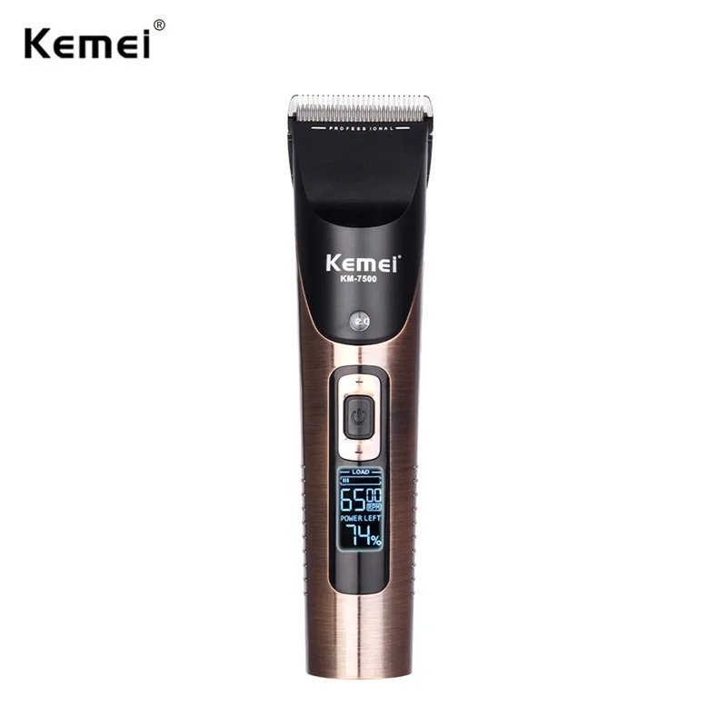 100-240 В Kemei профессиональная ЖК-машинка для стрижки волос Электрический триммер для волос для мужчин и детей быстрая перезаряжаемая машинка для стрижки волос
