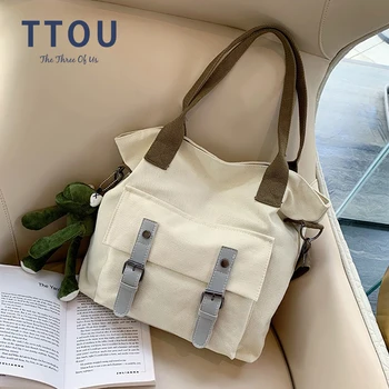 

High Quality 2020 Brand Hot Design Classic Solid Casual Tote Women's Handbag Shoulder Crossbody Fashion Canvas Hand Bags