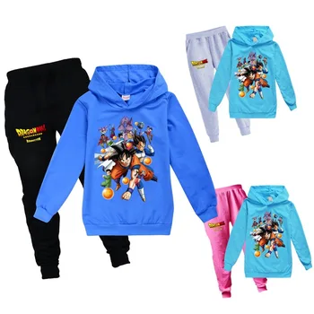 

Cartoon Anime Hoodies Children Sweatshirts Set Fashion Kids Hooded T Shirt Pants Casual Tracksuit Toddler Boys Clothing Set