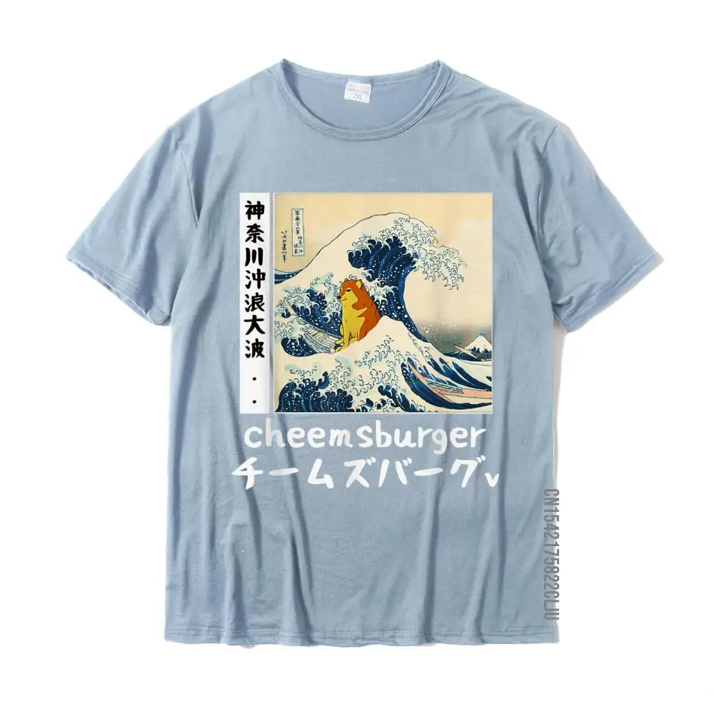 Special Men Top T-shirts Crew Neck Short Sleeve 100% Cotton Custom Tops Shirts Crazy Top T-shirts Free Shipping FUNNY THE GREAT WAVE KAWAI CHEEMS DOGE JAPANESE STYLE T-Shirt__33823 light
