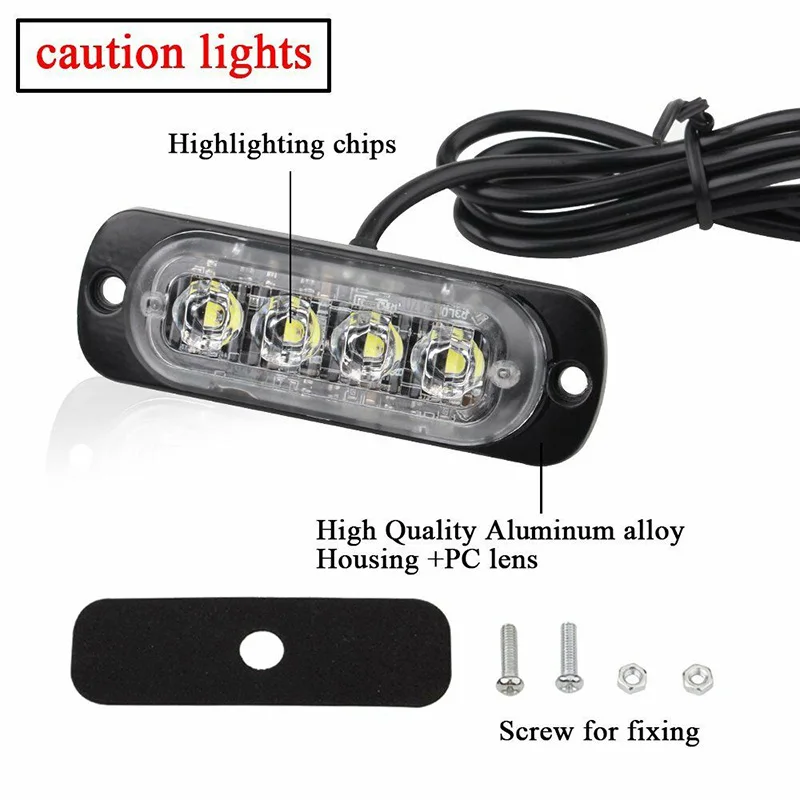 4LED внедорожные автомобили Грузовики безопасности срочные противотуманные красные фары лампы 12V 800LM недавно