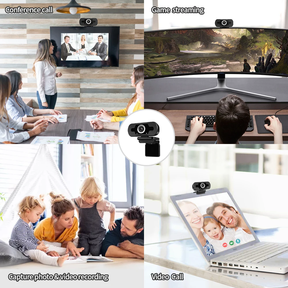 Веб камера HD 1080/5 МП мини компьютер ПК веб с микрофоном для Конференции