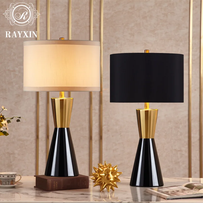 Luxury Post modern American Style Black Table Lamp for Bedroom Bedside