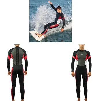 

HiSEA 1Pcs Men Siamese m Neoprene Full Scuba Diving Suits Surfing Swimming Long Sleeve Keep Warm with Back Zip for Water Sport