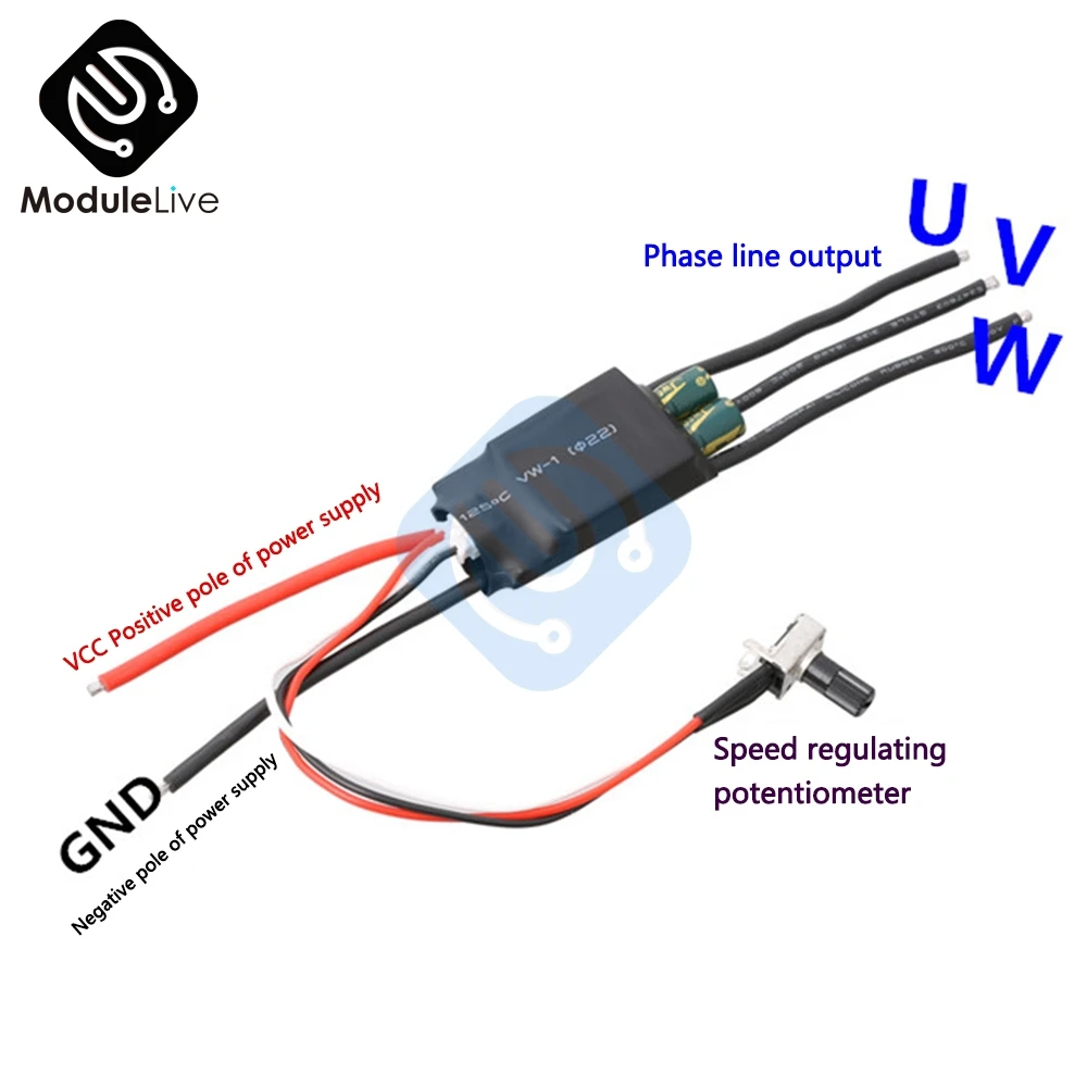 Bldc 3 Phase Dc Brushless Motor Drive Controller Dc 7V-24V Pwm Hallless Driver With Potentiometer For 2/6/12/14 14 Pole Motor Bldc 3 Phase Dc Brushless Motor Drive Controller Dc 7V-24V Pwm Hallless Driver With Potentiometer For 2/6/12/14 14 Pole Motor