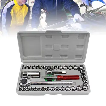 

40Pcs Automobile Motorcycle Socket Wrench Sleeve Screwdriver Car Repair Tool Kit 2019