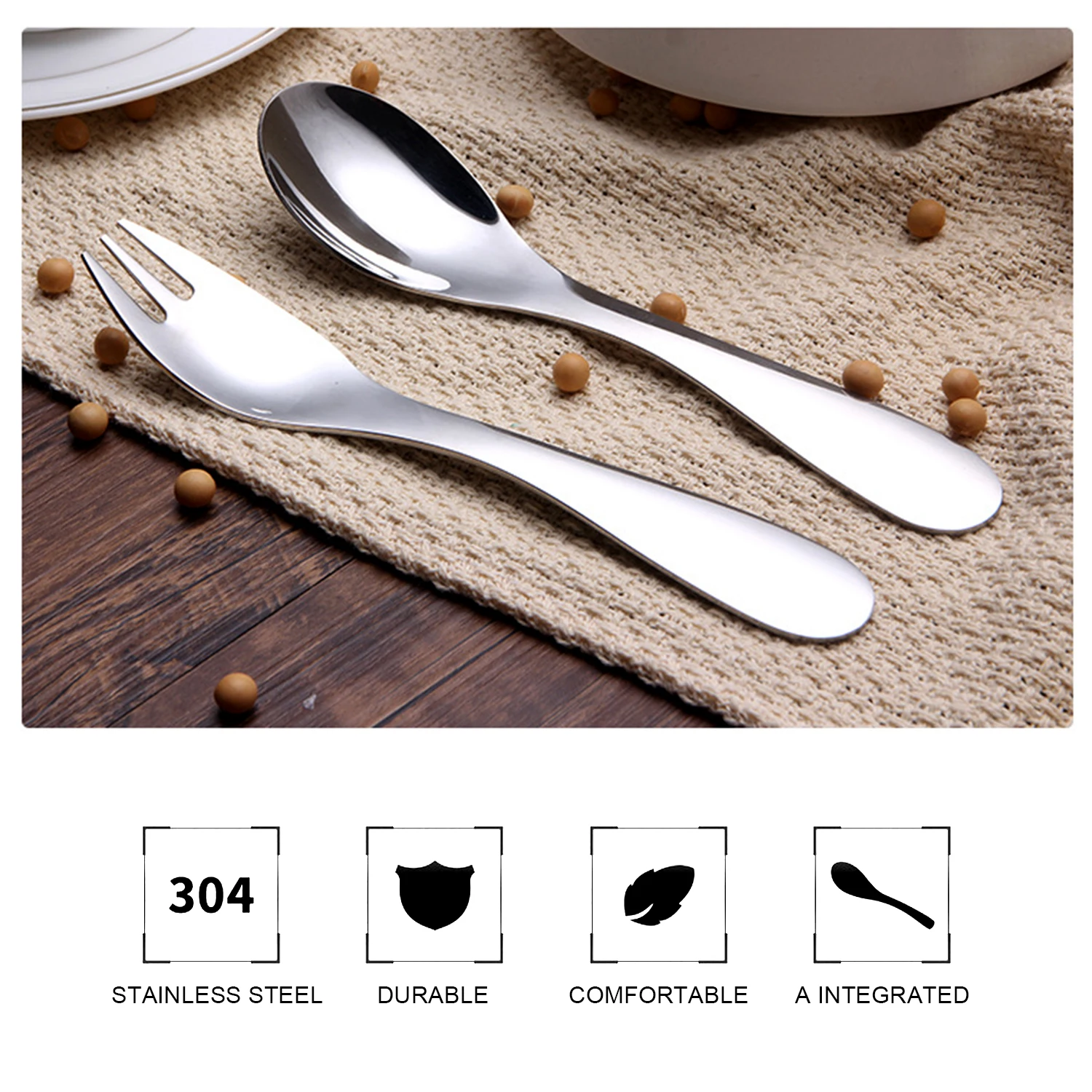 Cutlery Set 4 Pieces Stainless Steel Flatware Silverware Set with Knife Spoon Fork Mirror Polish& Dishwasher Safe