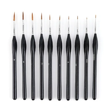 

HOT-10 Triple-cornered Sticks Set Nylon Hair Hook Liner Hand-Painted Digital Stroke Watercolor Pen Painting Pen