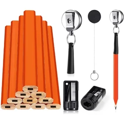 Ensemble de crayons de menuisier antirouille octogonaux, noirs durs, pour le travail du bois, le bricolage, 69HF 