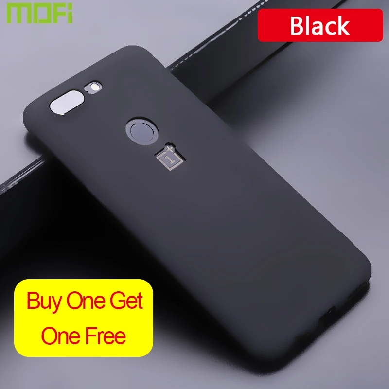

oneplus 5t case cover Mofi case oneplus5T back cover soft matte black red with oneplus logo hole one plus 5t case funda 6.01"