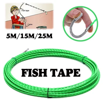 

NEW 4mm 5m/15m/25m Fiberglass Cable Push Pullers Duct Rodder Fish Tape Wire POM Fish Draw Tape Electrical Cable Puller