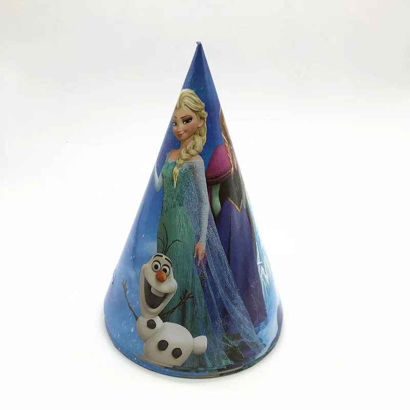 6Pcs Disney Frozen Theme Disposable Paper caps Kids Girls Birthday Party Decoration Baby Shower Wedding Party Supplies for kids