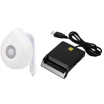 

Toilet Light Smart Motion Sensor Toilet Seat Night Light 8 Colors with USB SIM Smart Card Reader