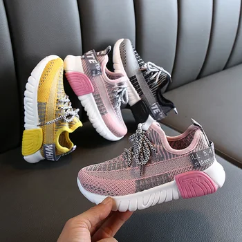 

Fashion Kids Shoes Baby Girl Boy Lace-up Mesh Unisex Breathable 3 Colors Casual Sports Running Kids Sneakers Children Shoes