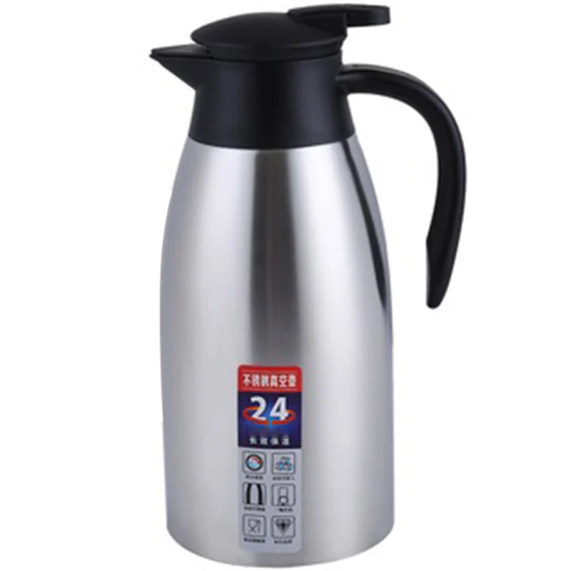 Silver 304 Stainless Steel 2L Thermal Flask Vacuum Insulated Water Pot