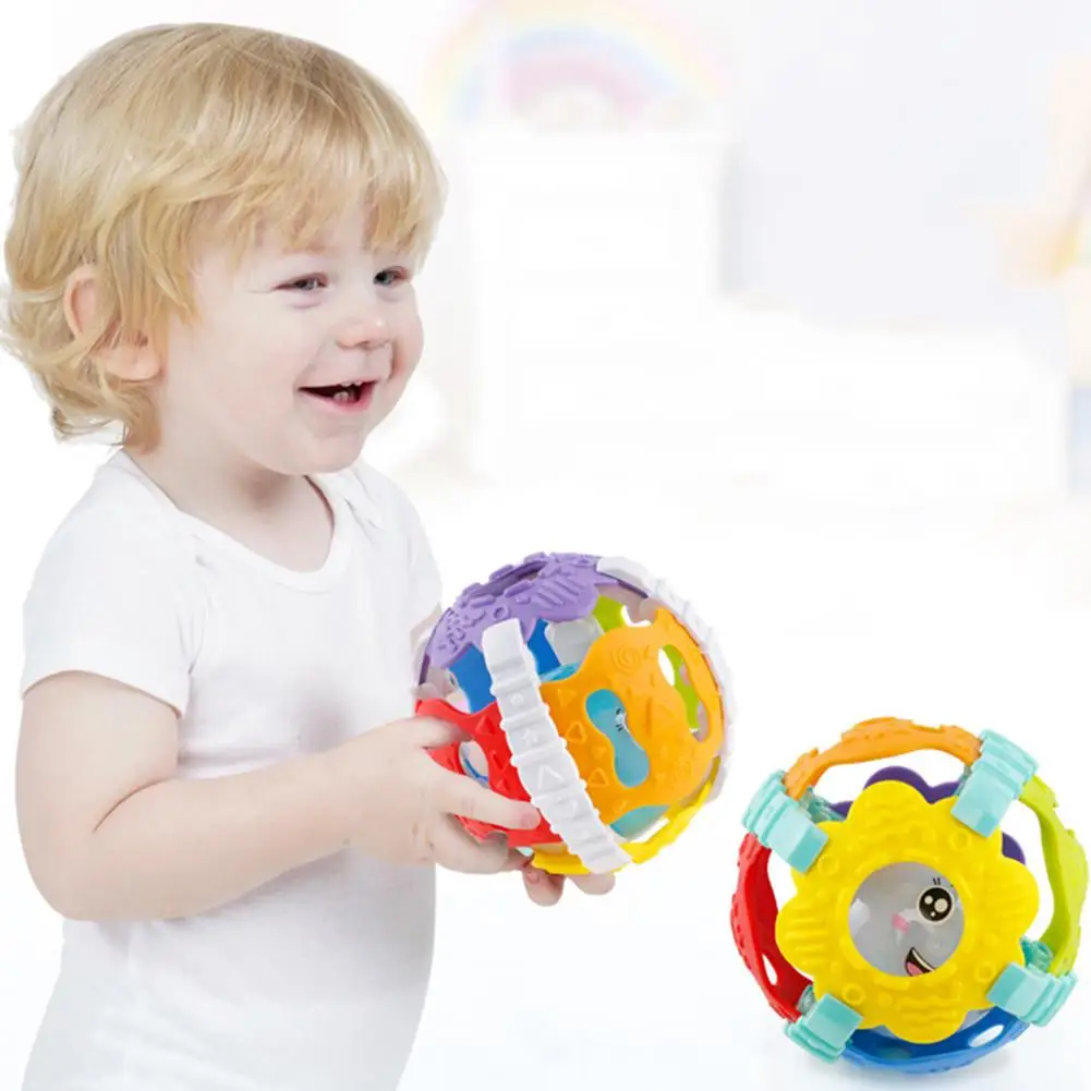 Very best  Baby Toys Colorful Babies Soft Hand Grab Rattle Ball Sound Light Educational Teething Toy HandBell 