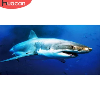 

HUACAN Full Square Diamond Art Kits Shark Diamond Painting Embroidery Cross Stitch Animal 5D DIY Mosaic Decor For Home