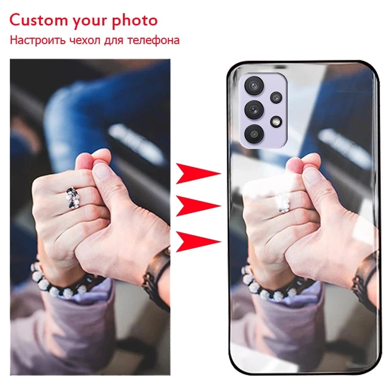 Custom Photo Tempered Glass Case For Samsung A31 A21S A51 71 5G A01 A11 A21 A70 A20S A32 A30S A72 A50 S Unique Bumper DIY | Мобильные