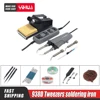 YIHUA 938D 110V / 220V EU / US / GB / AU PLUG portable hot tweezers mini soldering station hot tweezers for BGA SMD repair ► Photo 1/6