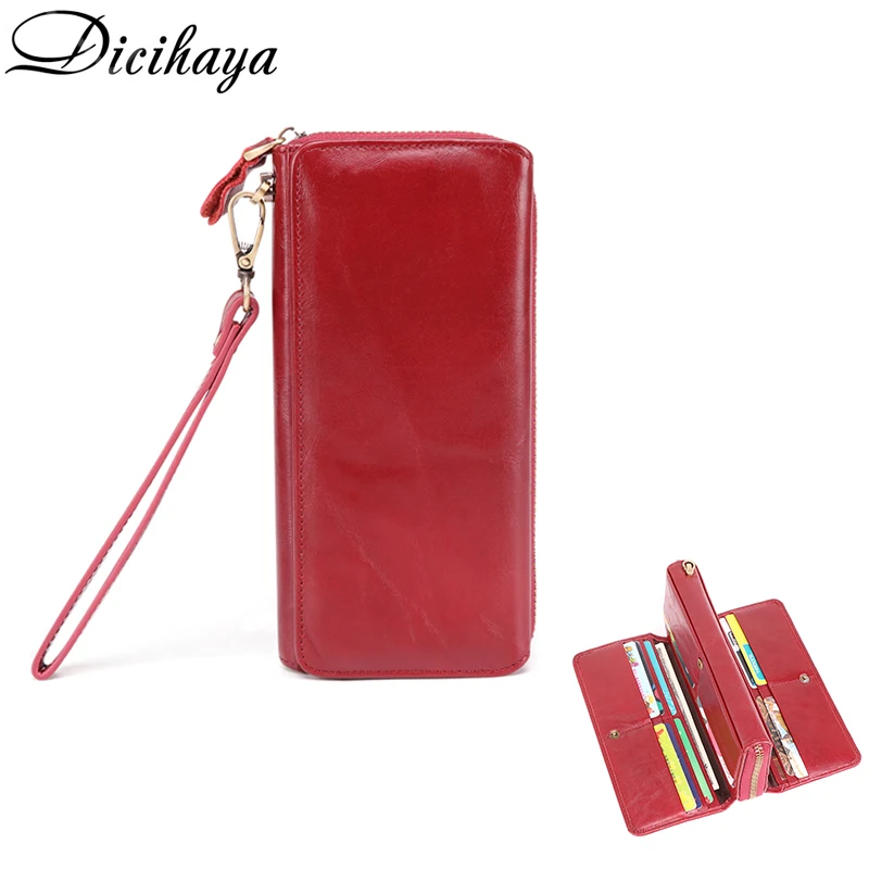 

DICIHAYA High Quality Women Wallets Two Fold Genuine Leather Wallet Zipper Clutch Purse Portefeuille Handbags Carteira Feminina