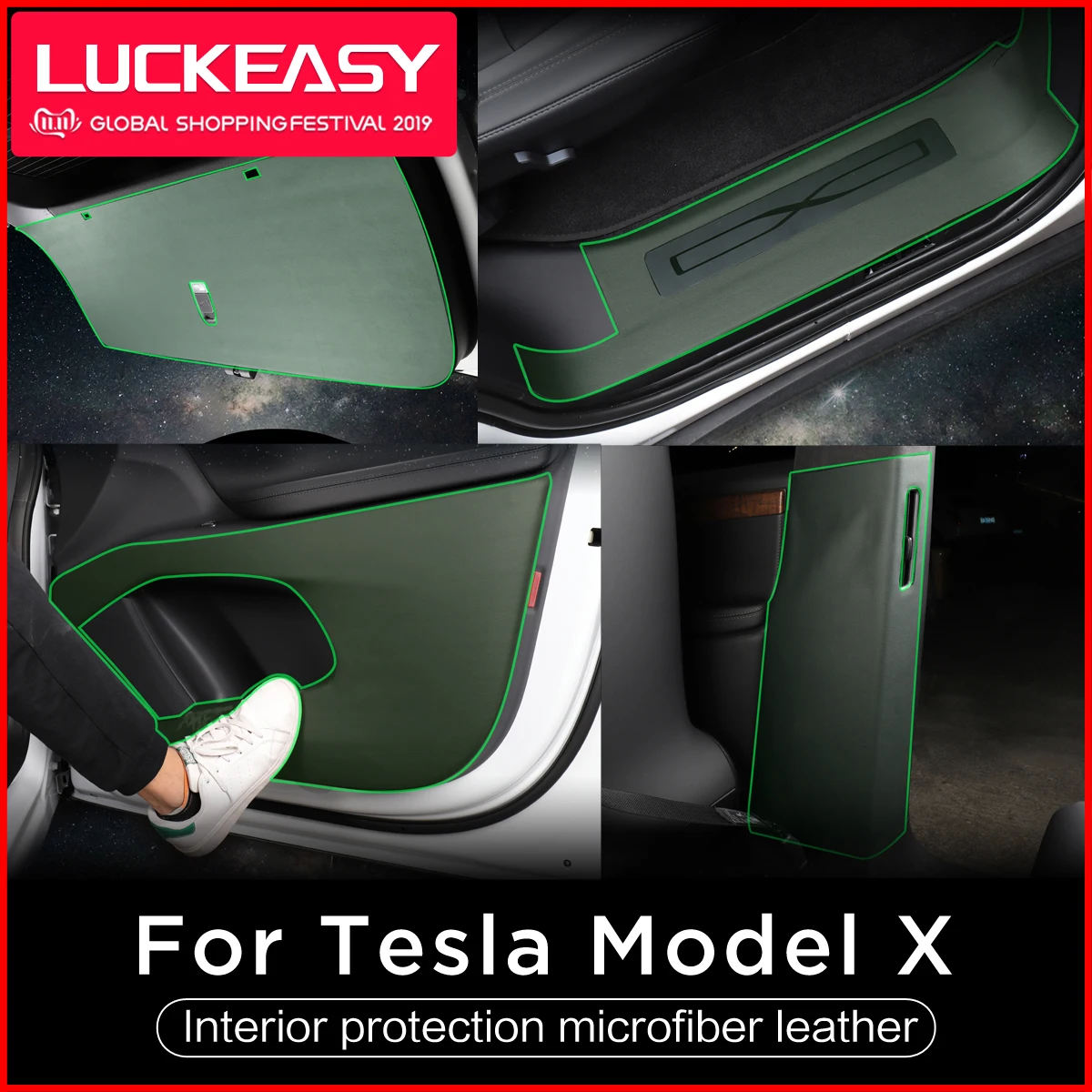 LUCKEASY для Tesla модель X- hide anti Kick Pad Защитная пленка с боковым краем